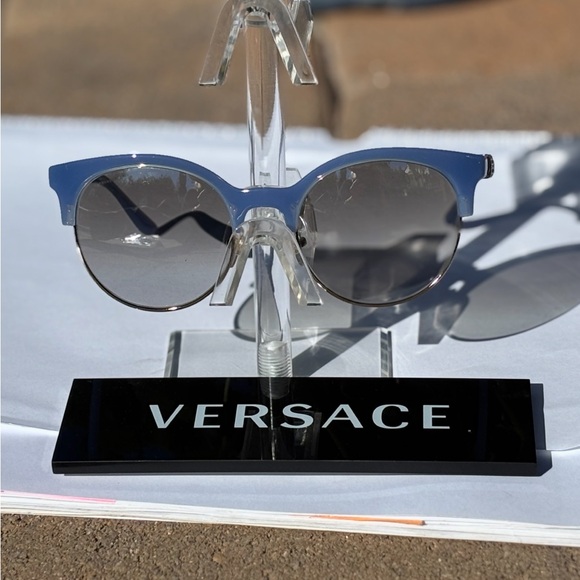 New Versace Blue Gold Crystals Sunglasses MOD4326B 52276V - Picture 2 of 14